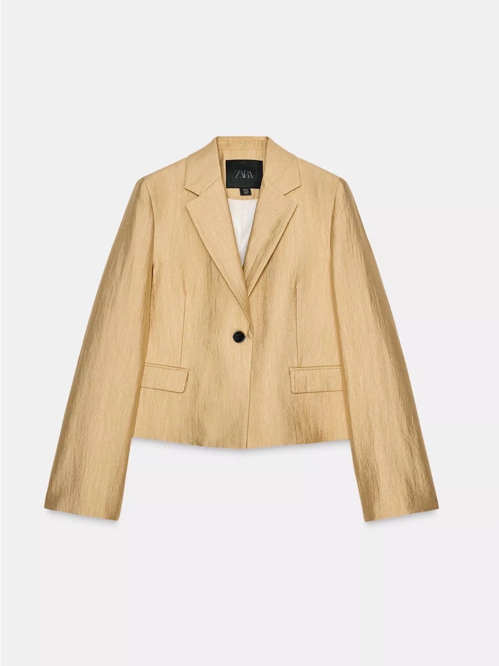 ZARA Metallic Gold Cropped Blazer